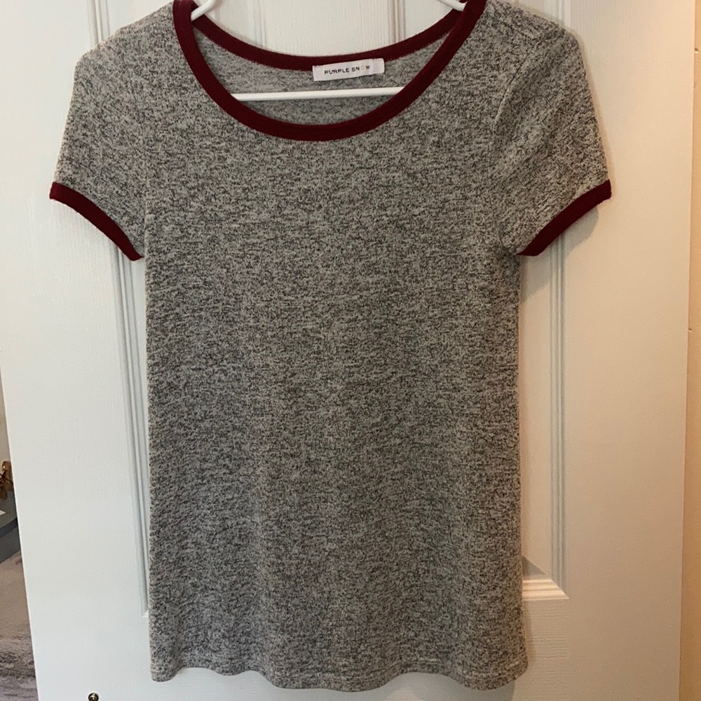 Grey and Marron Knitted Tee
